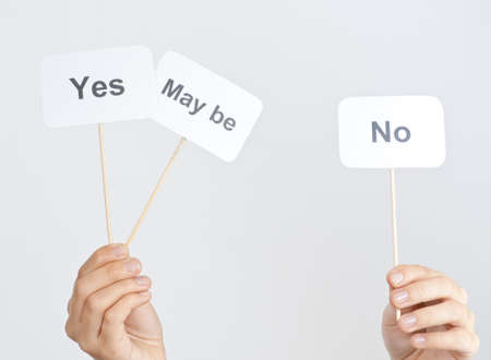 yes, no, maybe choice conceptの写真素材