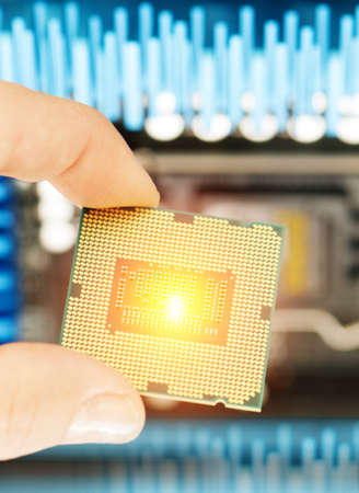 CPU in hand background