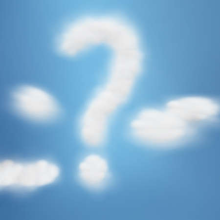 question made from cloudsの写真素材