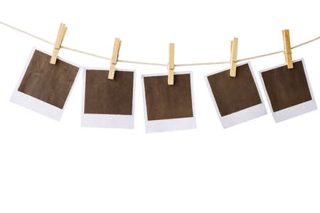 polaroids on white background