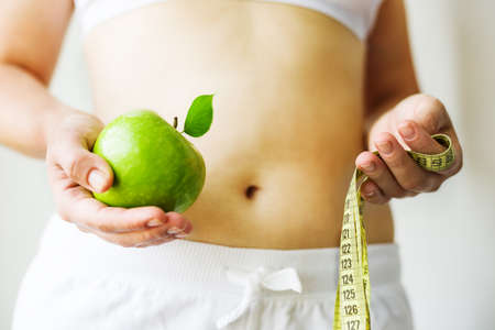 woman dieting and exerciseの写真素材
