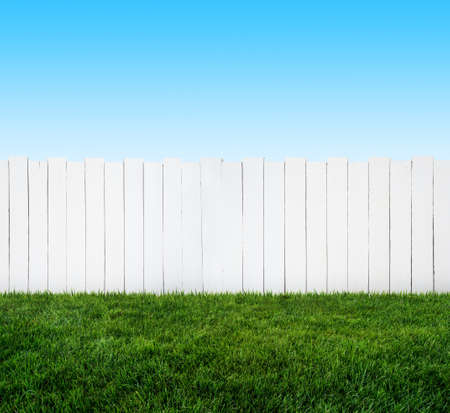 white garden fenceの写真素材