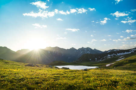 summer mountains landscapeの写真素材