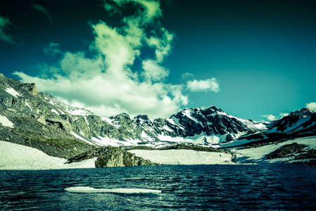 landscape of mountains retro vintage の写真素材