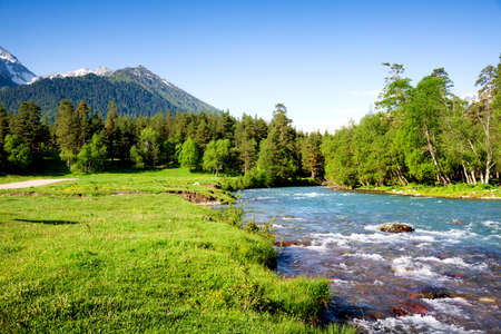 landscape of mountain range  in summerの写真素材