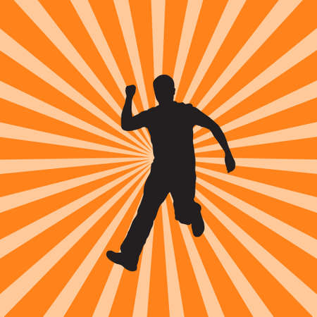 silhouette of jumping man vectorのイラスト素材