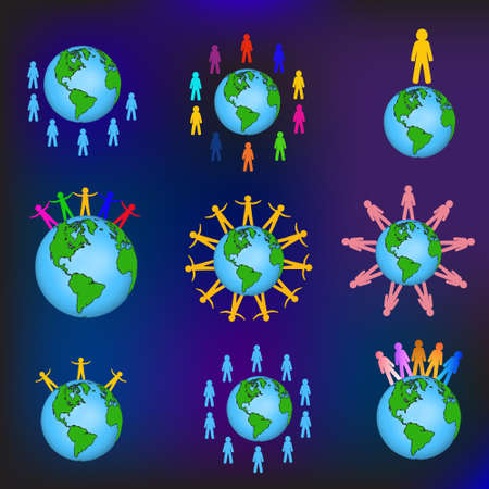 global people icons setのイラスト素材