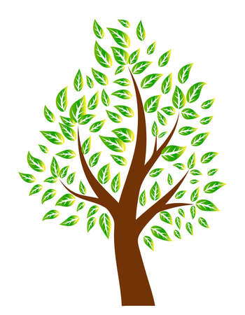 tree with green leaves vectorのイラスト素材