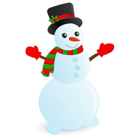 christmas postcard with snowman のイラスト素材
