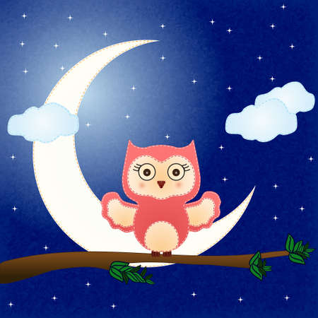 baby owl vectorのイラスト素材
