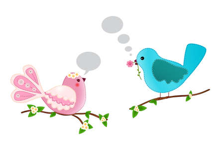 birds in love vectorのイラスト素材