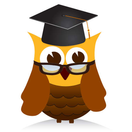 wise old owl vectorのイラスト素材