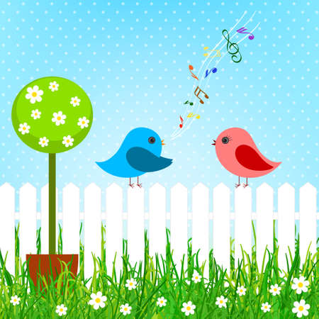 birds in love vectorのイラスト素材