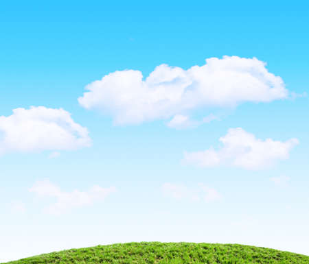 summer landscape with blue skyの写真素材