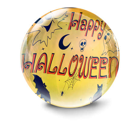 halloween illustration glass ballの写真素材