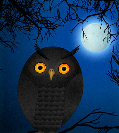 spooky owl のイラスト素材