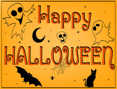 halloween doodles vectorのイラスト素材