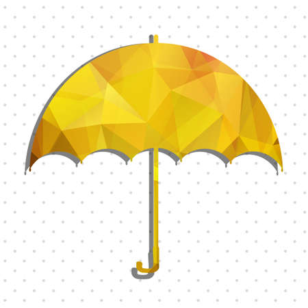 yellow umbrella polygon vectorのイラスト素材