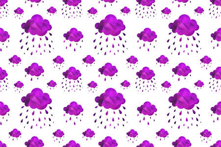 rainy clouds seamless vectorのイラスト素材