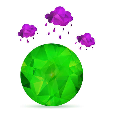 rainy clouds and Earth vectorのイラスト素材