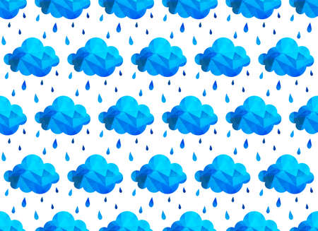 rainy clouds seamless pattern vectorのイラスト素材