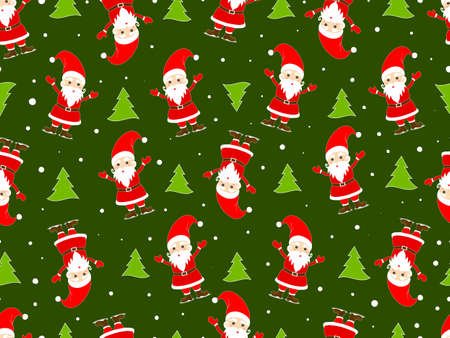 christmas seamless pattern with Santa Claus のイラスト素材