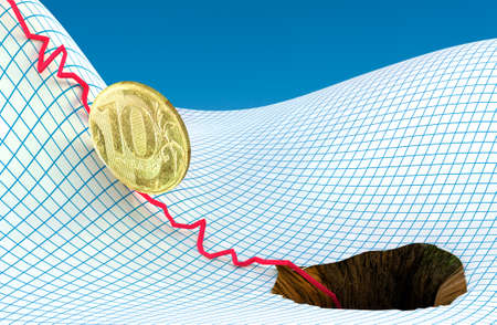 russian ruble in problemの写真素材