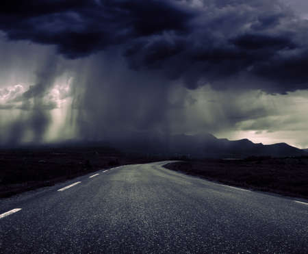 traveling in bad weatherの写真素材