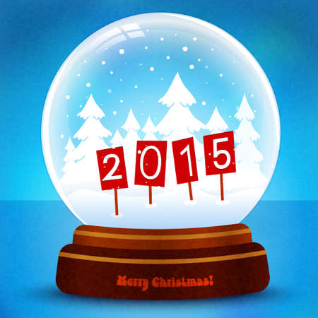 snow  globe vector 2015のイラスト素材