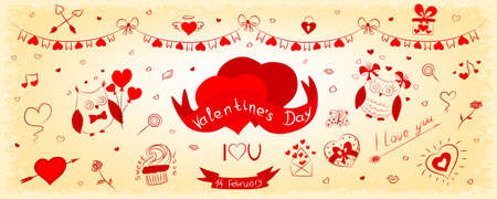 valentine doodlesのイラスト素材