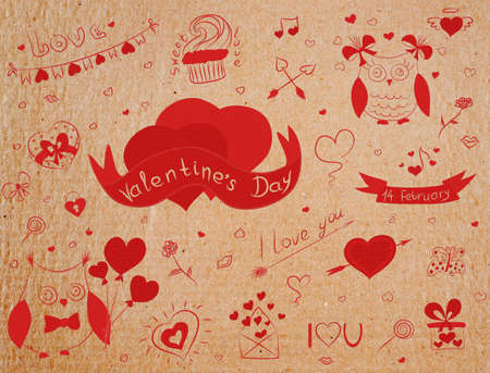 valentine doodlesの写真素材