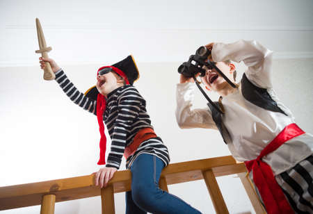 children play piratesの写真素材