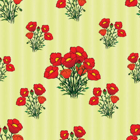 poppy flowers backgroundのイラスト素材