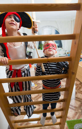 children play piratesの写真素材
