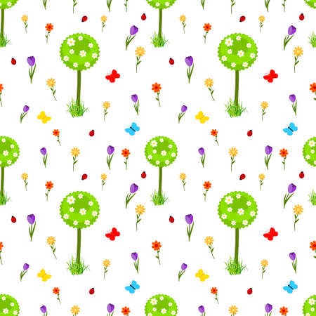 spring flowers backgroundのイラスト素材