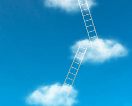 ladders in skyの写真素材