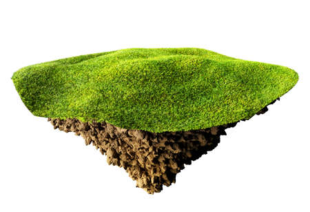 grass island on white backgroundの写真素材
