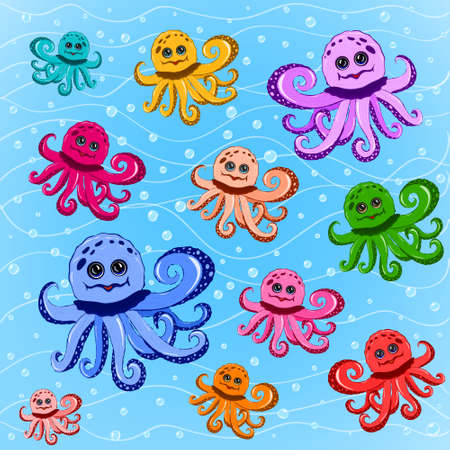 octopus backgroundの写真素材