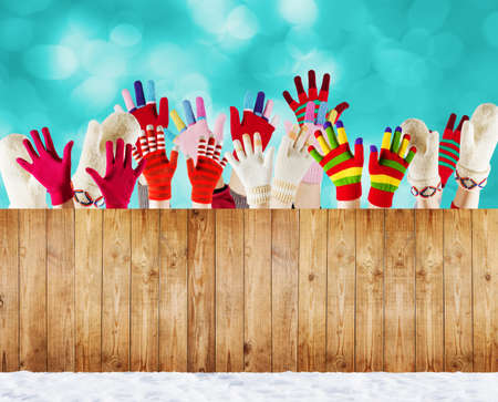 winter mittens and glovesの写真素材