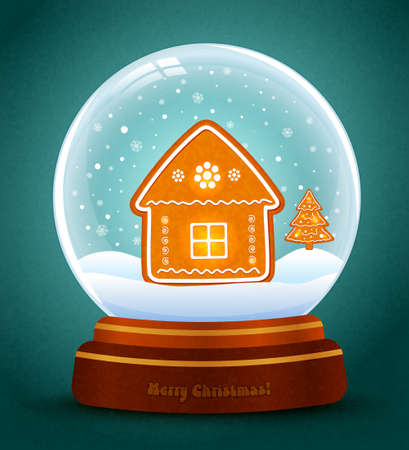 snow globe vectorのイラスト素材