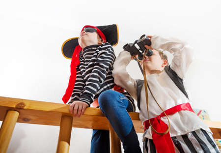 children play piratesの写真素材