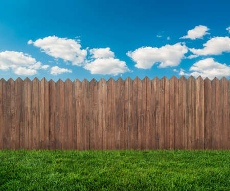 wooden garden fenceの写真素材