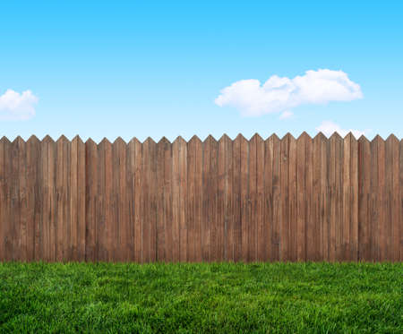 wooden garden fenceの写真素材