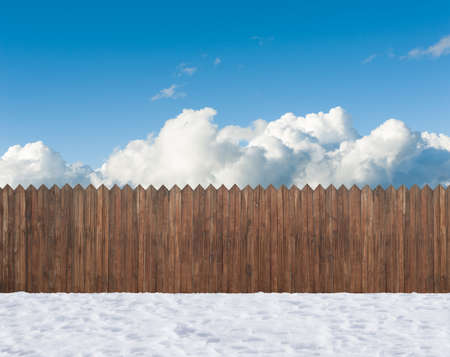 snow winter backyardの写真素材