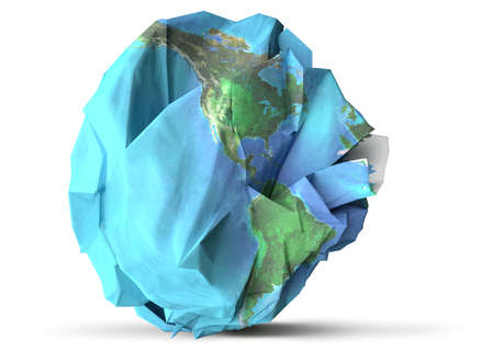 Paper earth recycle and sustainability concept 3D illustration. 
Elements of this image furnished by NASA.
の写真素材
