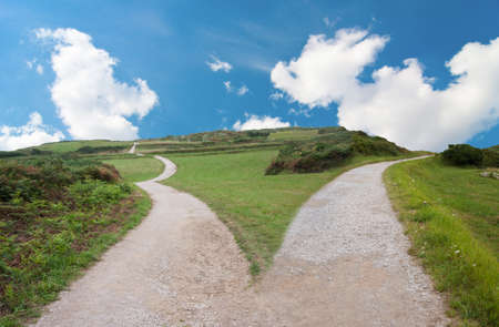 fork in the road concept imageの写真素材