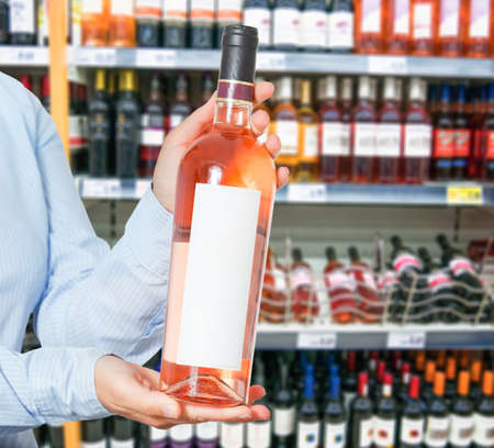 wine shopping choosing conceptの写真素材