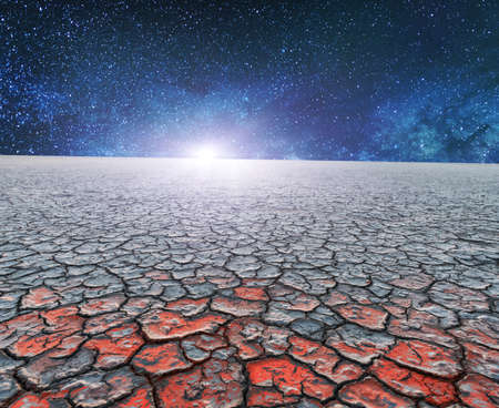 dry planet in cosmosの写真素材