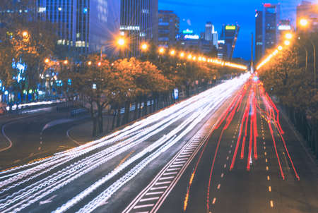 road traffic at night