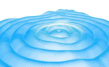 Gravitation waves abstract duotone 3D illustration